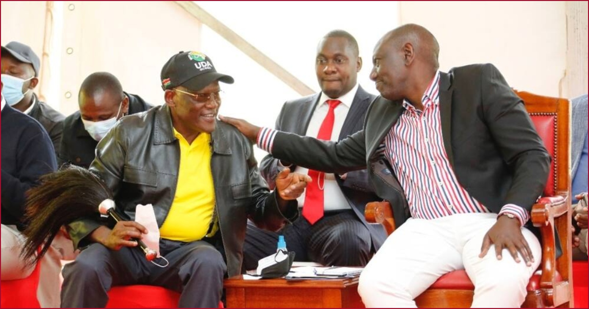 Former UDA national chairman Johnson Muthama with President William Ruto.